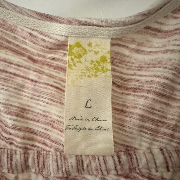 Anthropologie burgundy and cream layers rule tank blouse size large - Picture 3 of 5